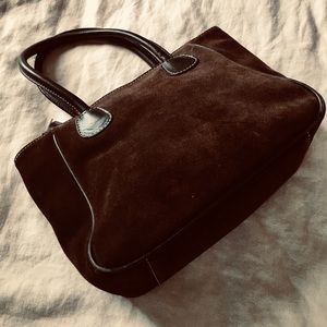 J. Crew | Suede Chocolate Brown Leather Satchel